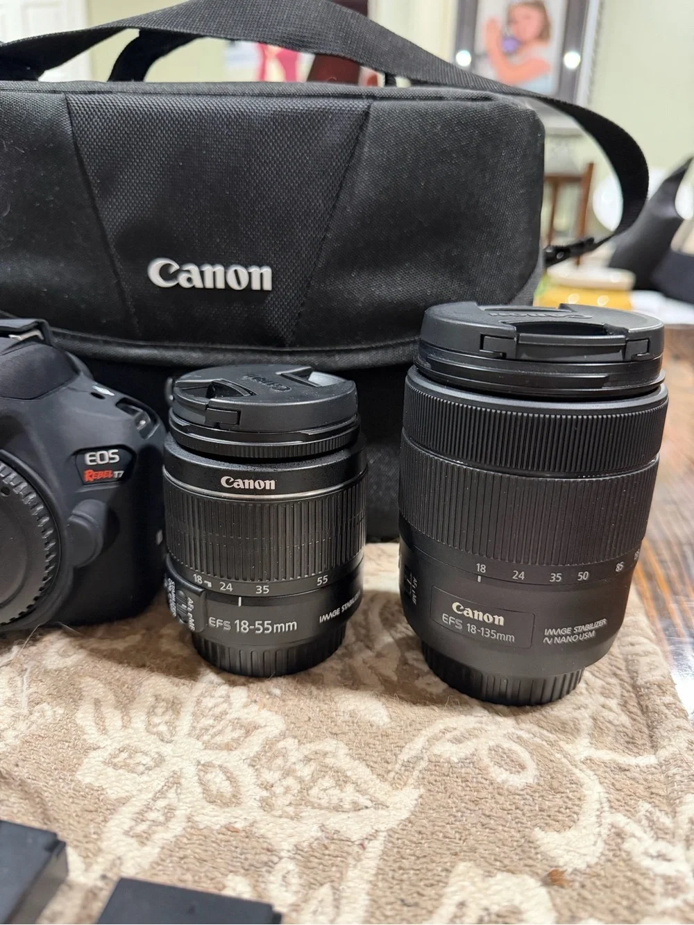 Canon EOS Rebel T7 Camera Kit in Black with Two Lenses